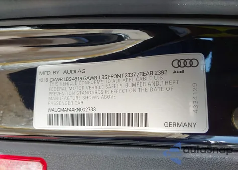 2019 Audi A4 40 Premium/40 Titanium Premium из США, поврежденный, VIN WAUGMAF4XKN002733